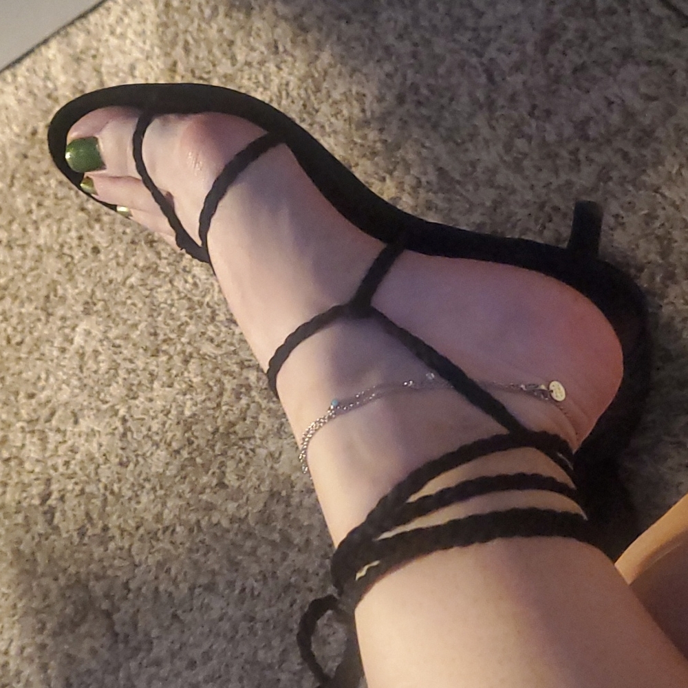 Reformation black Suede Porto strappy ankle kitten heel sandal Price  is firm
